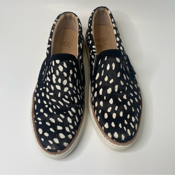 Ugg Soleda Calf Hair Animal Print Slip On Flats Casual Sneakers Womens Size 6 - Picture 4 of 14